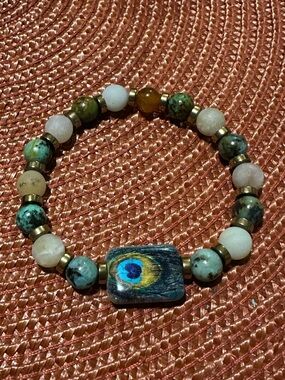 Handcrafted Amazonite & African Turquoise Beaded Bracelet ✨🦋✨